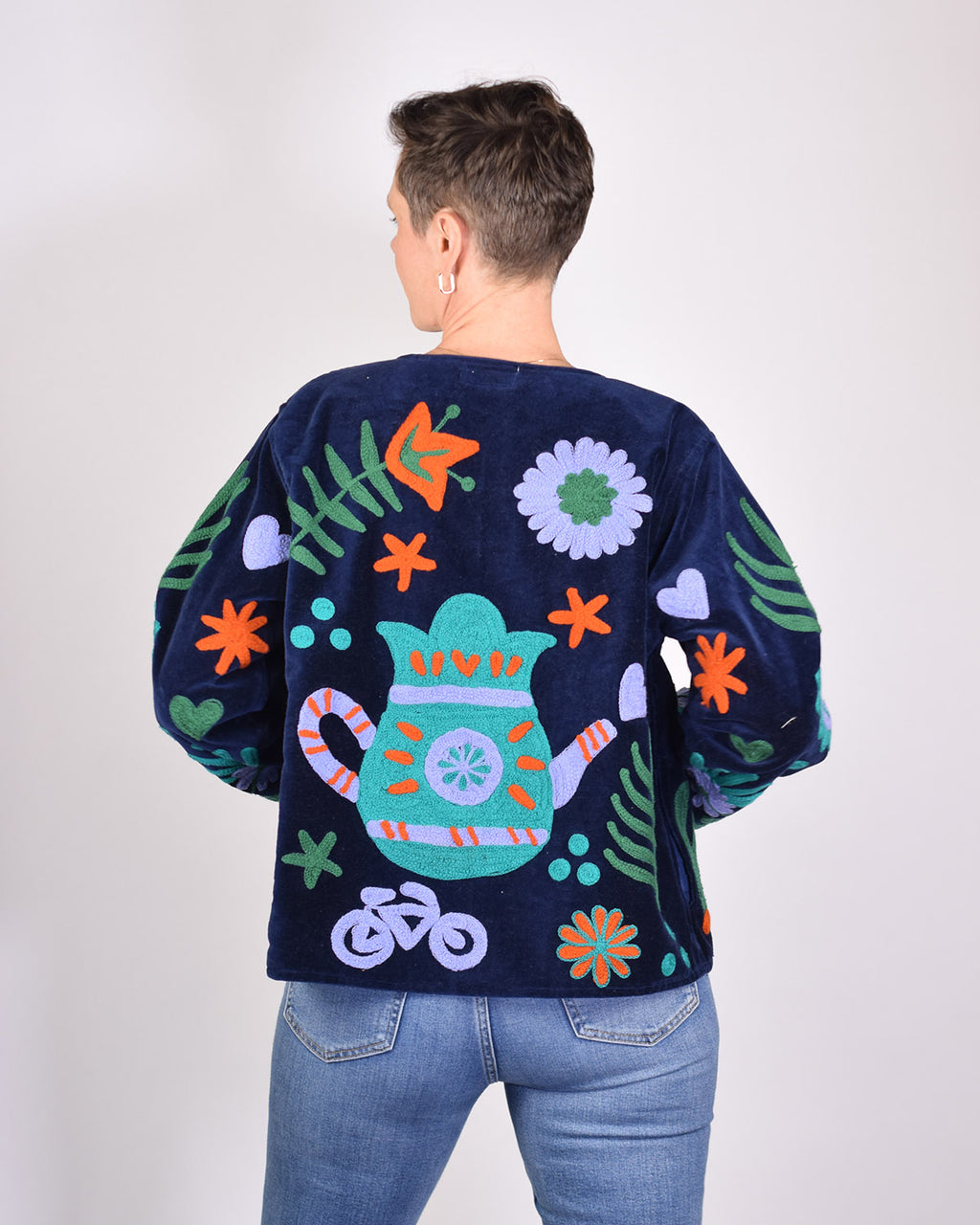 Mellow Mushroom Embroidered Velvet Jacket - 03 image 1