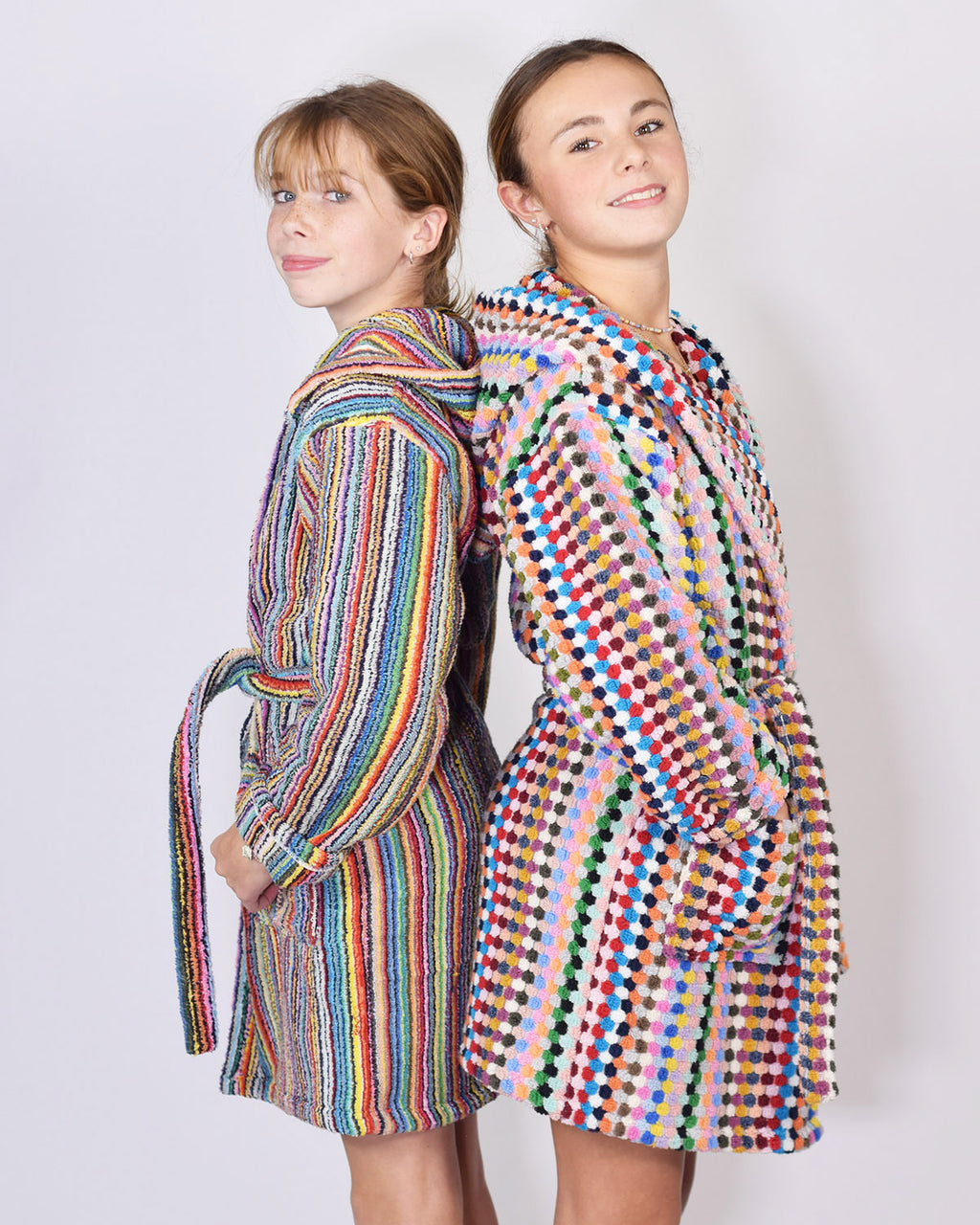 KIDS Organic Turkish Cotton Plush Terry Cloth Robe - Rainbow Missoni Stripes image 11