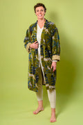 Plush Velvet Unisex Robe - Olive Jungle image 0