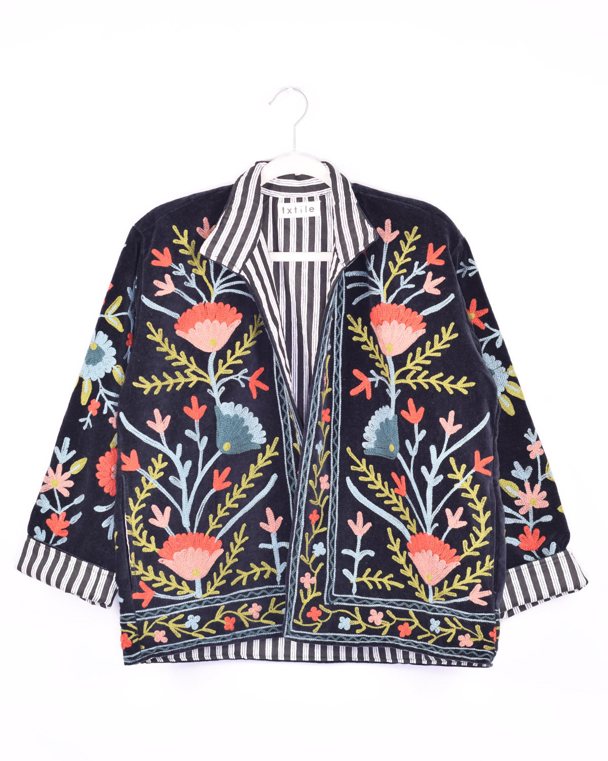 Boho Blooms Embroidered Velvet Jacket - 01 image 2