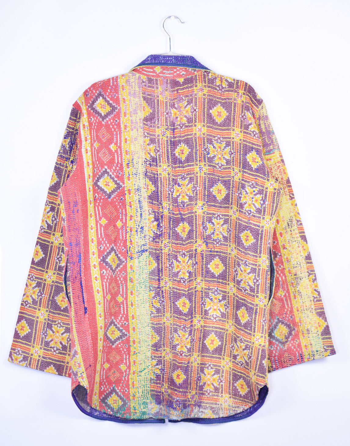 Frankie Long Quilted Reversible Patchwork Kantha Jacket - 07 image 6