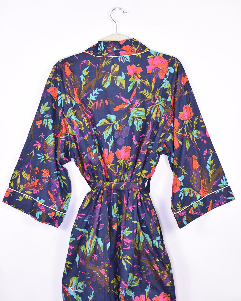 Lightweight Cotton Robe / Kimono - Midnight Rainforest image 9