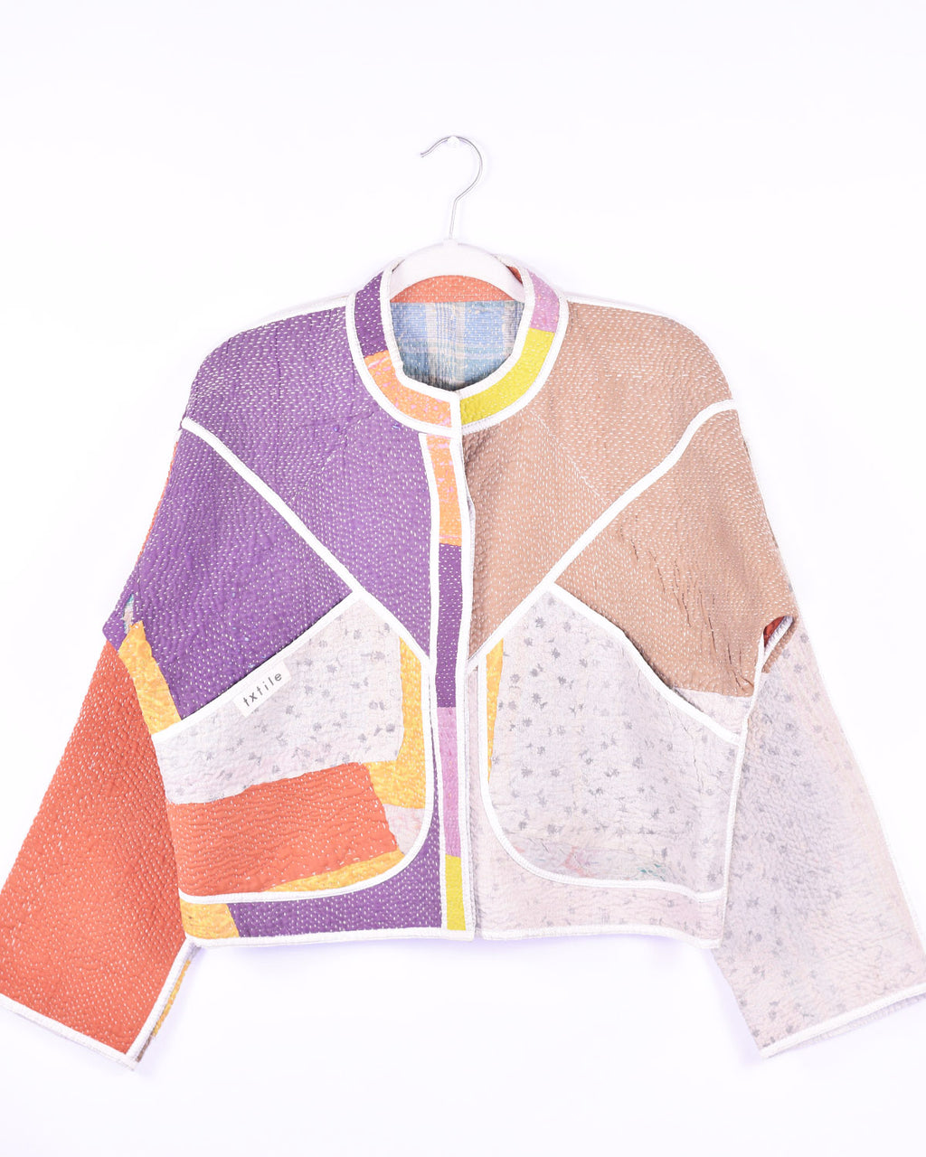 Sofie Quilted Reversible Patchwork Kantha Jacket -16 image 3