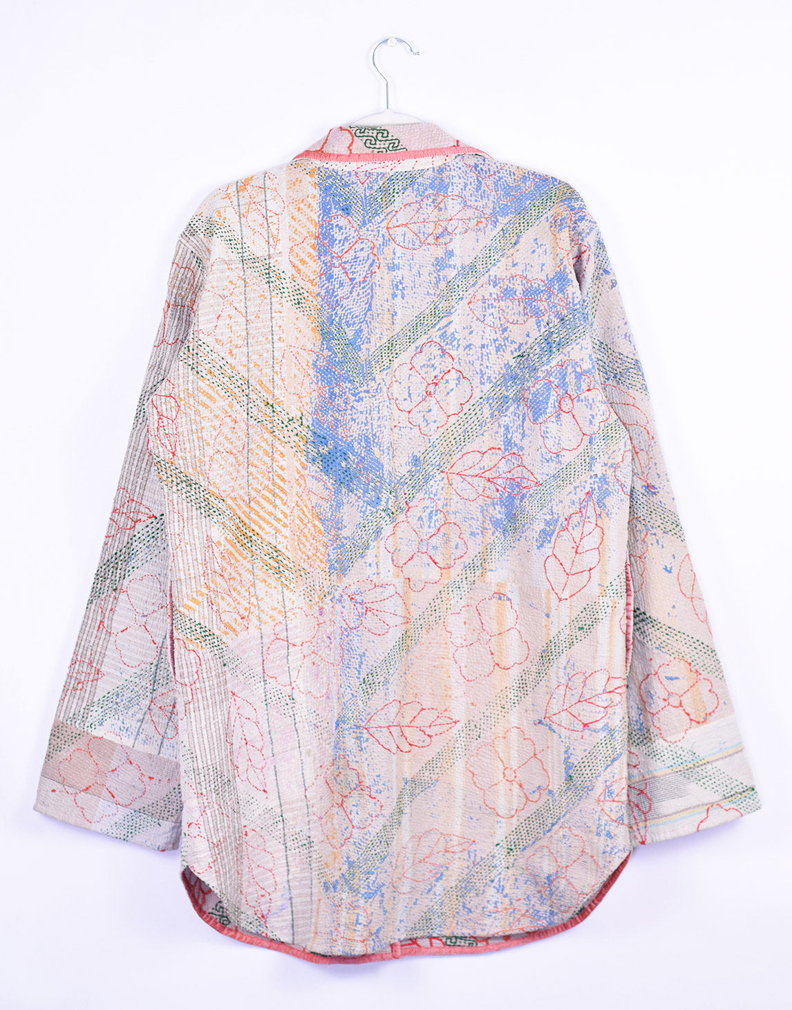 Frankie Long Quilted Reversible Patchwork Kantha Jacket -12 image 3