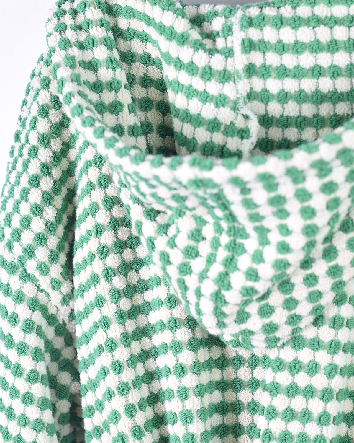 KIDS Organic Turkish Cotton Plush Terry Cloth Robe - Green Checkered image 7
