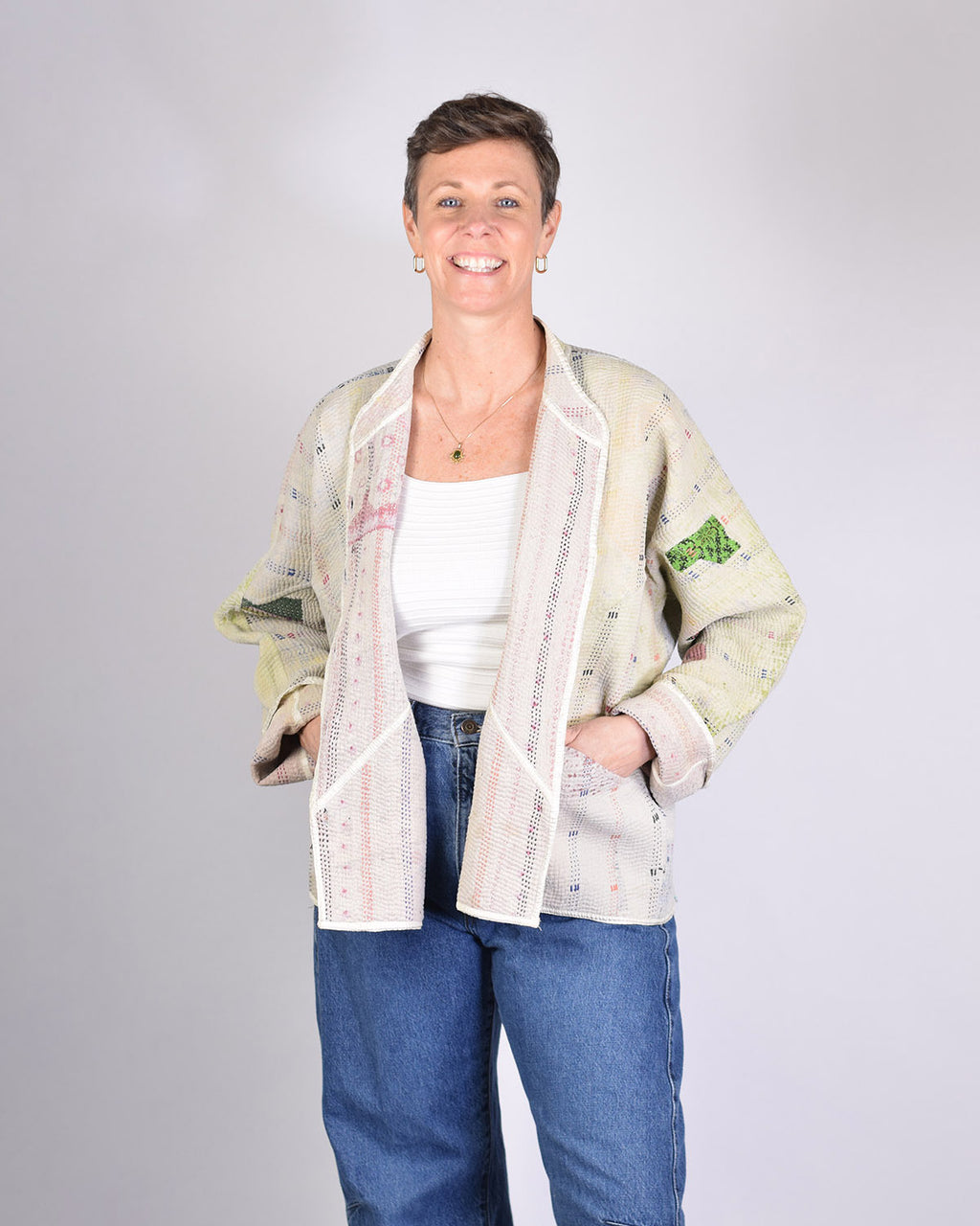 Charlie Quilted Reversible Patchwork Kantha Jacket - 12 image 2