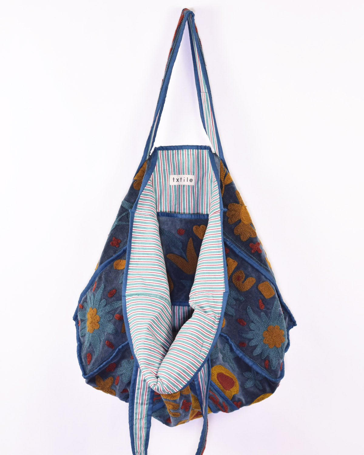 Velvet Suzani Embroidered Oversized Tote Bag - 06 image 1