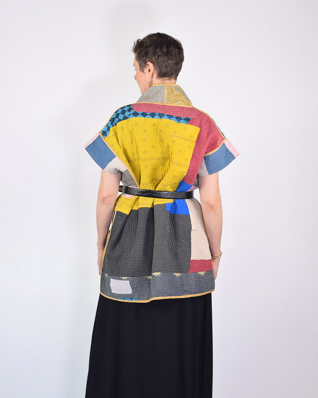 Maddie Cape - Reversible Jacket/Vest - Repurposed Kantha Quilts -02 image 1