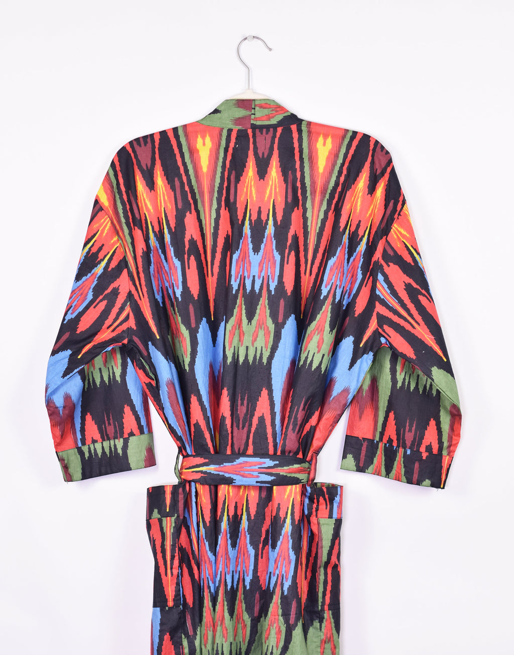Lightweight Ikat Cotton Robe - Dark Matter image 6