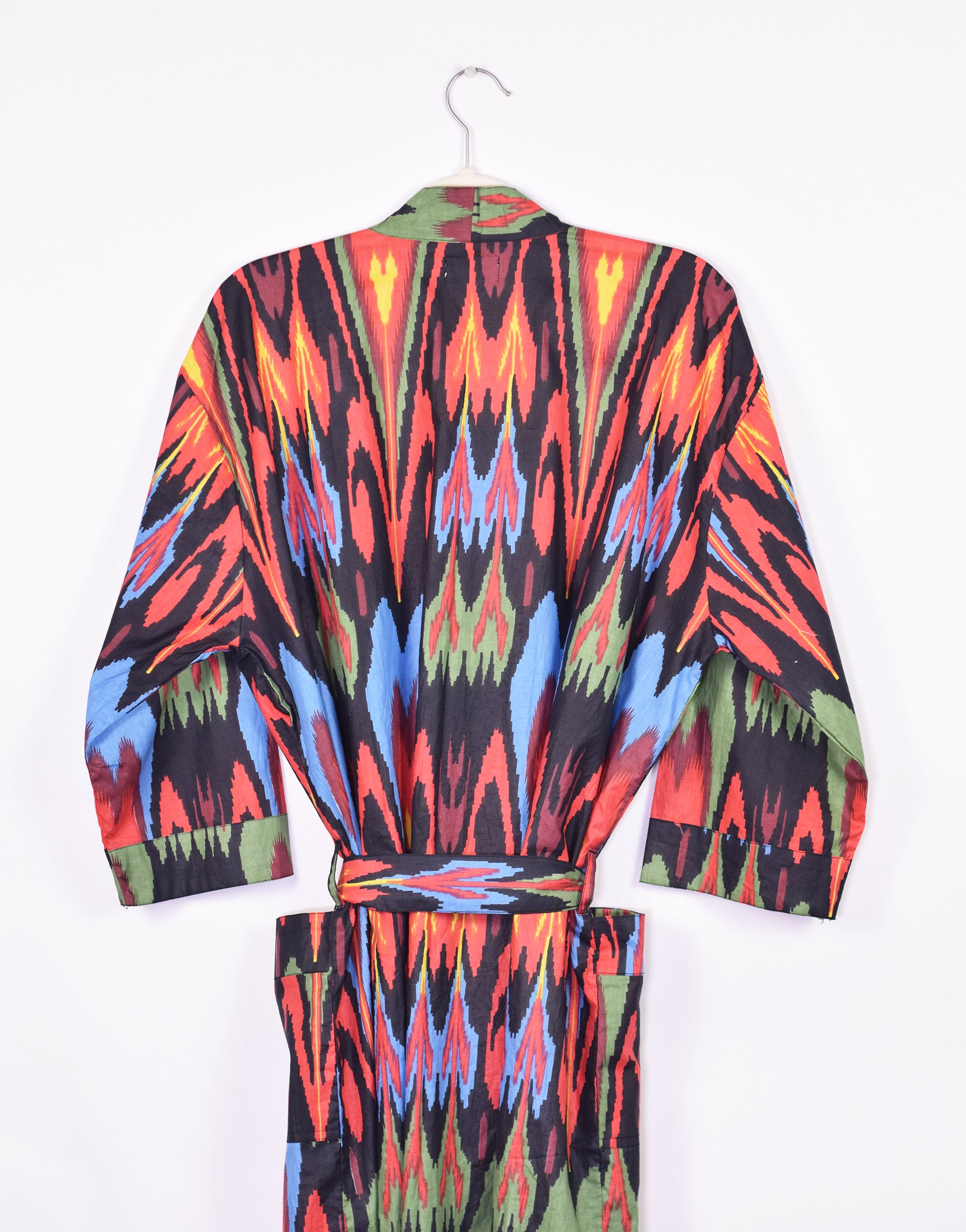 Lightweight Ikat Cotton Robe - Dark Matter image 6