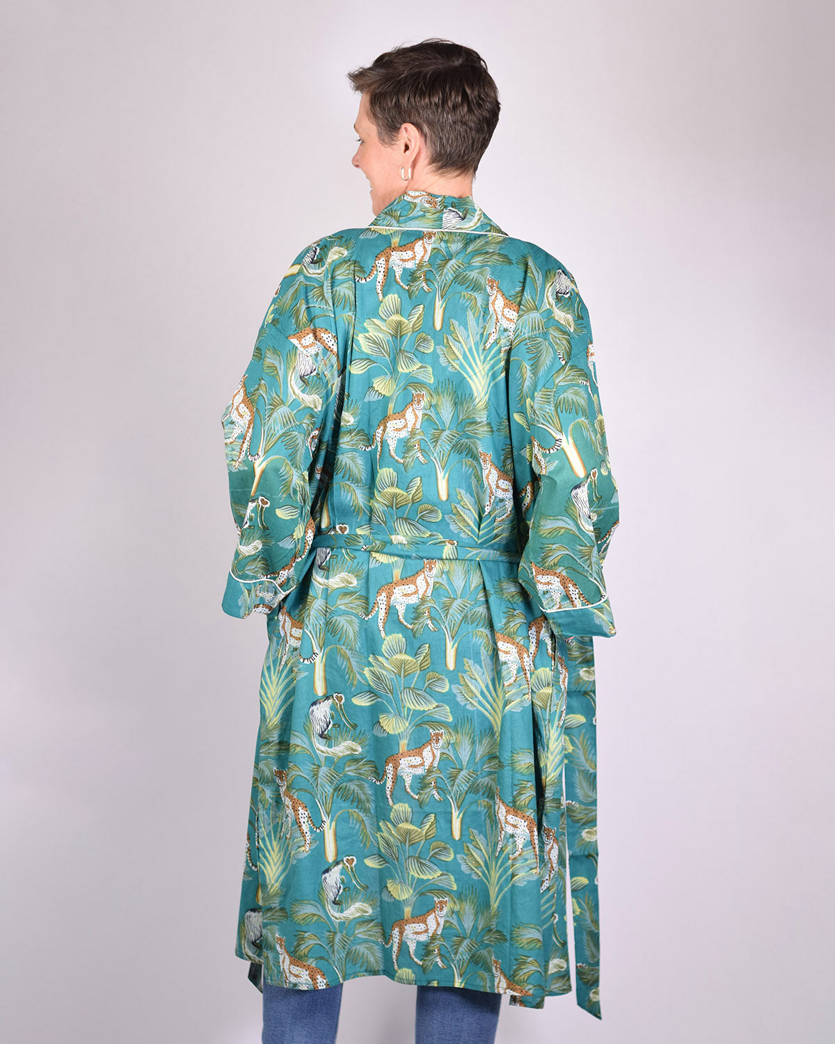 Lightweight Cotton Robe / Kimono - Monkey Forest image 2