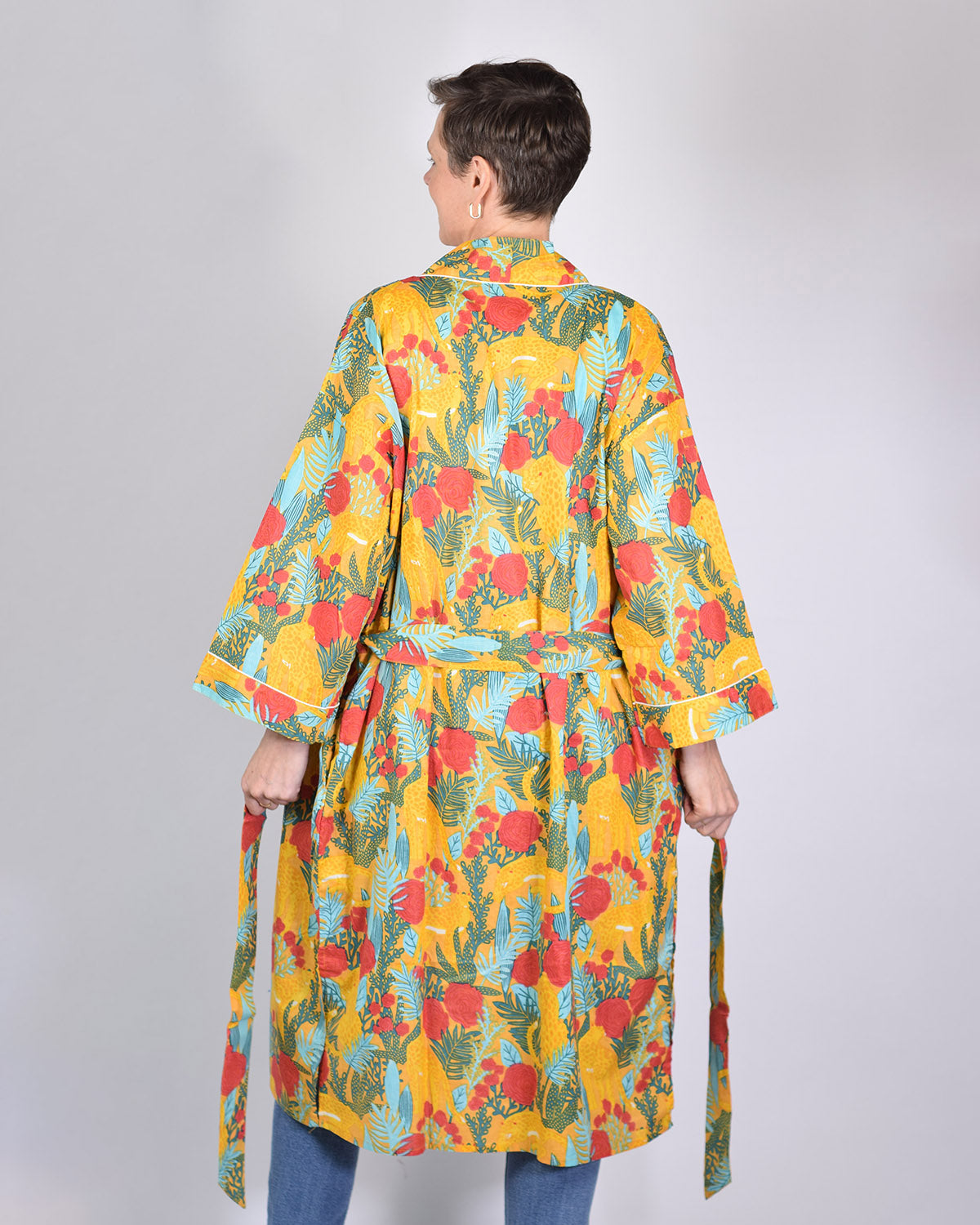 Lightweight Cotton Robe / Kimono - Morning Jungle image 2