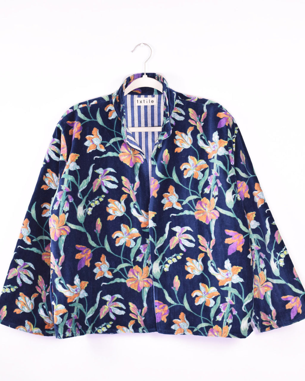 Velvet Printed Jacket - Navy Garden image 0