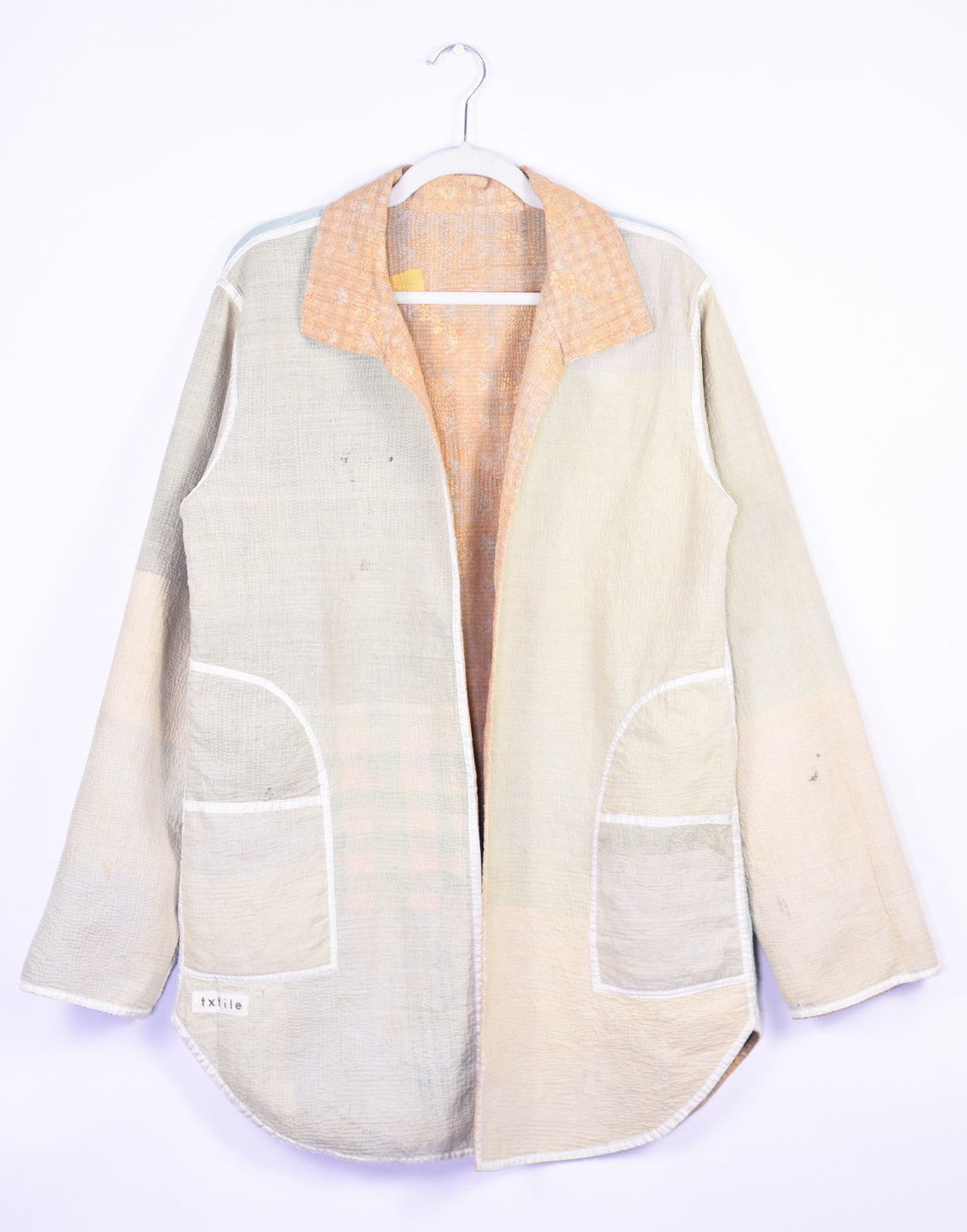Frankie Long Quilted Reversible Patchwork Kantha Jacket - 04 image 0