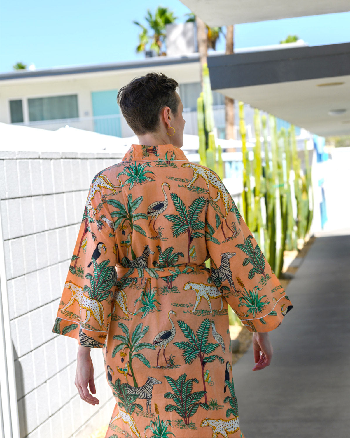 Lightweight Cotton Robe / Kimono - Sunrise Safari image 1